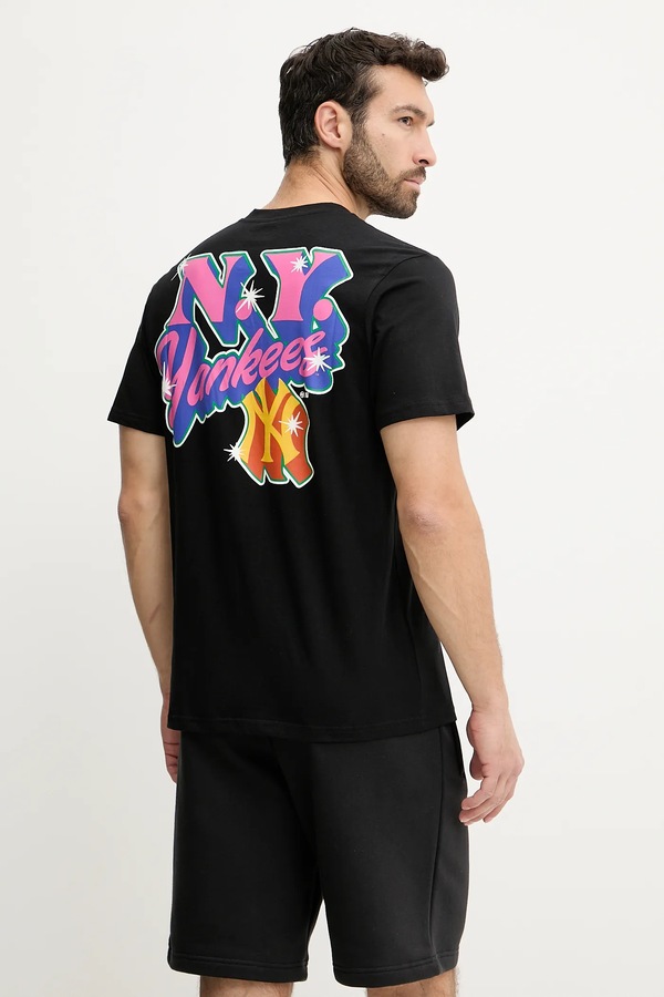 Бавовняна футболка 47 brand MLB New York Yankees колір чорний