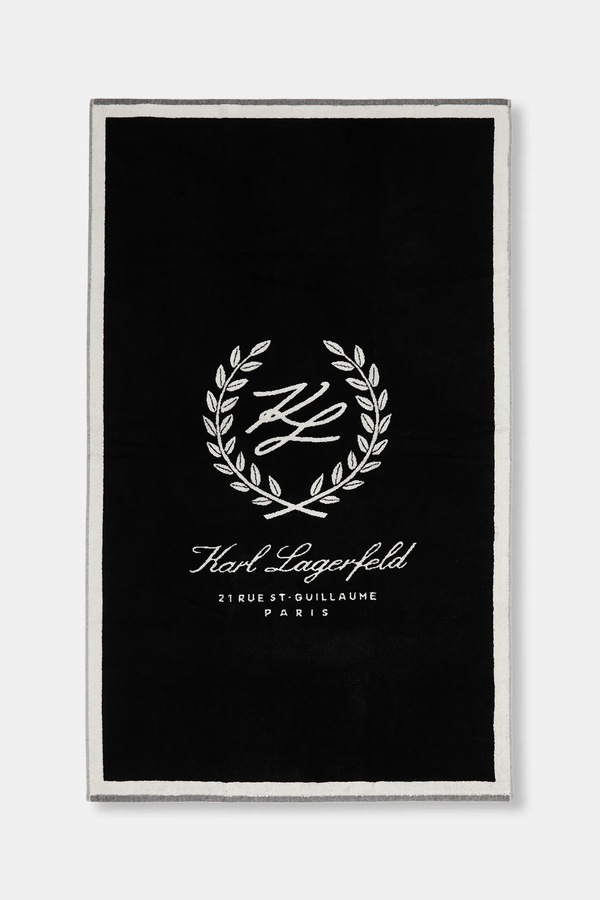 Великий бавовняний рушник Karl Lagerfeld K/HOTEL 90 x 150 cm колір чорний