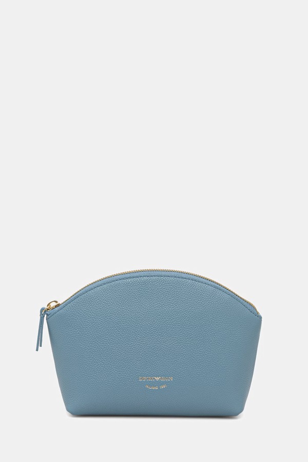 Косметичка жіноча шкіряна Emporio Armani колір бірюзовий
