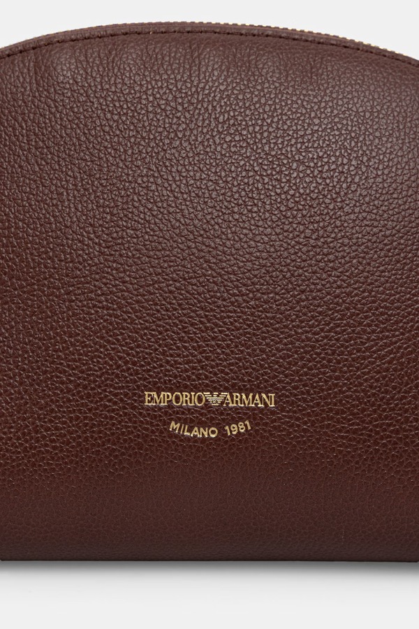 Косметичка жіноча шкіряна Emporio Armani колір коричневий фото 4