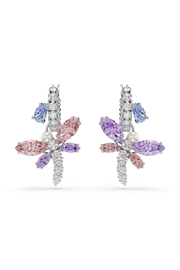 Серьги женские циркониевые Swarovski Ariana Grande x цвет серебряный