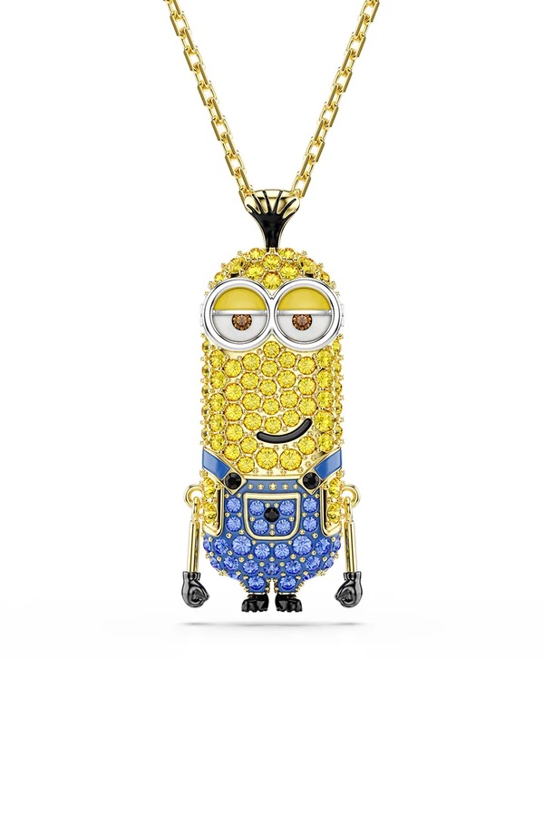 Ожерелье с подвеской женское позолоченное с кристаллом Swarovski MINIONS цвет синий