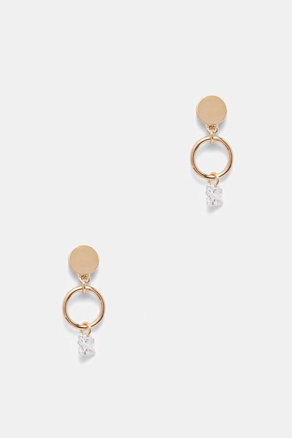 Серьги женские металлические с цирконием DKNY