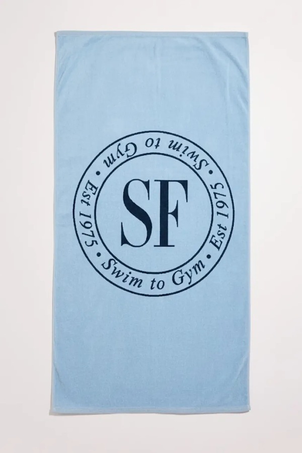 Пляжний рушник бавовняний Seafolly Heritage колір блакитний