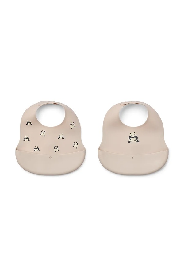 Слинявчик Liewood Ember Printed Bib 2-pack колір бежевий