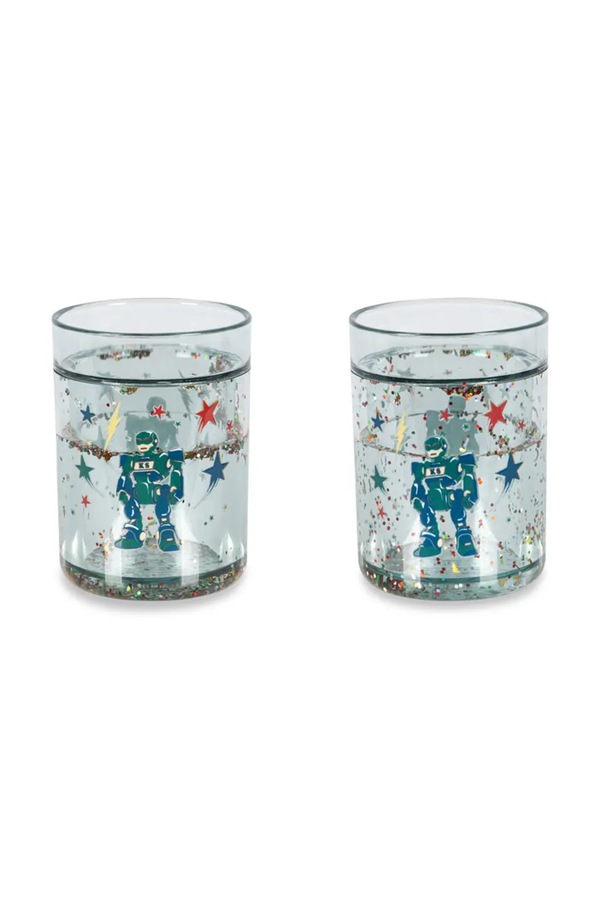 Набор чашек детский Konges Sløjd 2 PACK GLITTER CUPS цвет голубой фото 2
