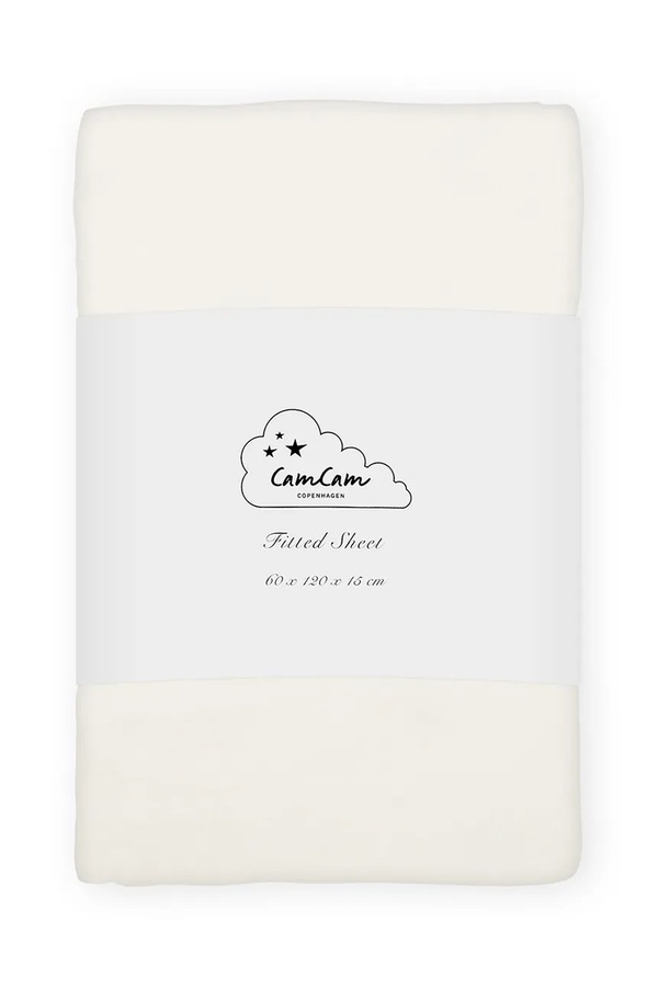 Простирадло дитяче бавовняне Cam Cam Copenhagen Off-White колір білий