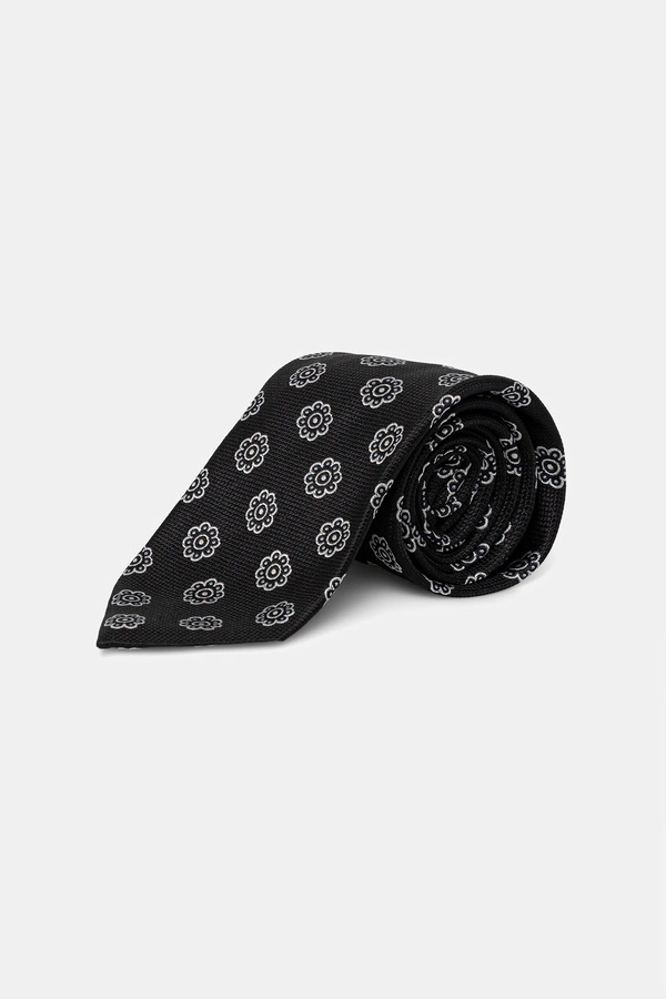 Краватка з додаванням шовку HUGO Tie cm 7.5 колір чорний фото 2