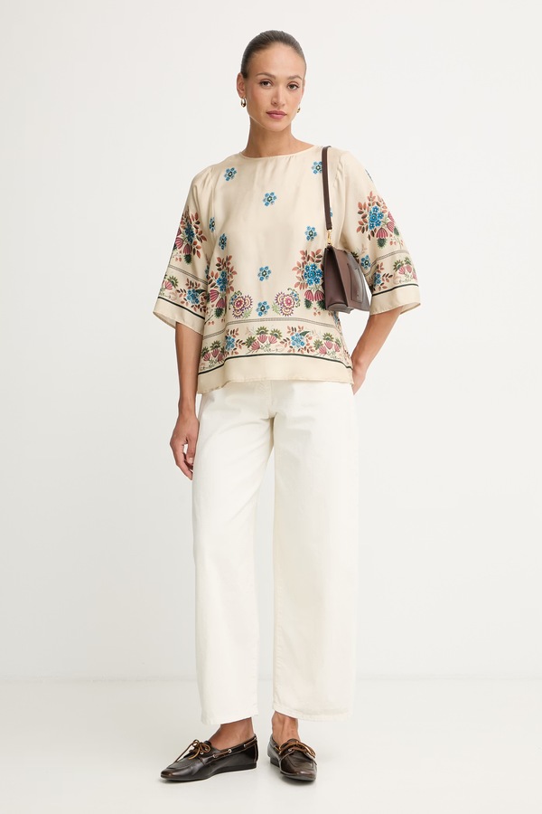 Блузка жіноча шовкова Weekend Max Mara SAMBA колір бежевий