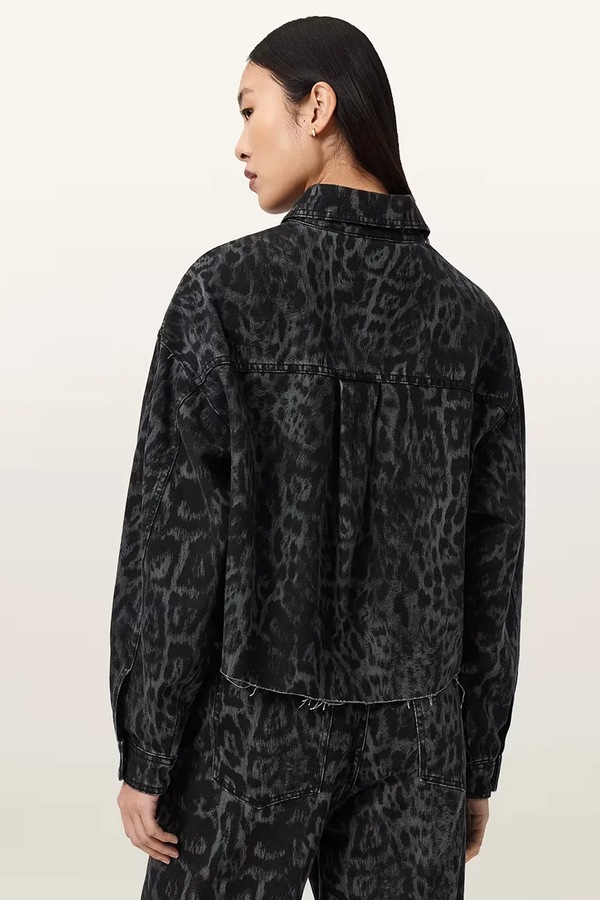 Джинсова сорочка AllSaints NICKY колір чорний