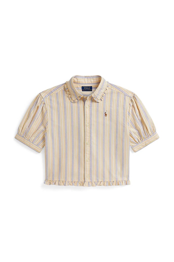 Дитяча бавовняна сорочка Polo Ralph Lauren колір жовтий фото 2