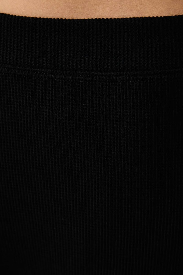 Піжамні штани жіночі з бавовною BOSS Cosy Waffle Pants колір чорний фото 4