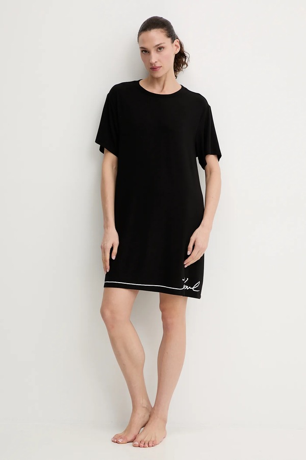Нічна сорочка Karl Lagerfeld колір чорний