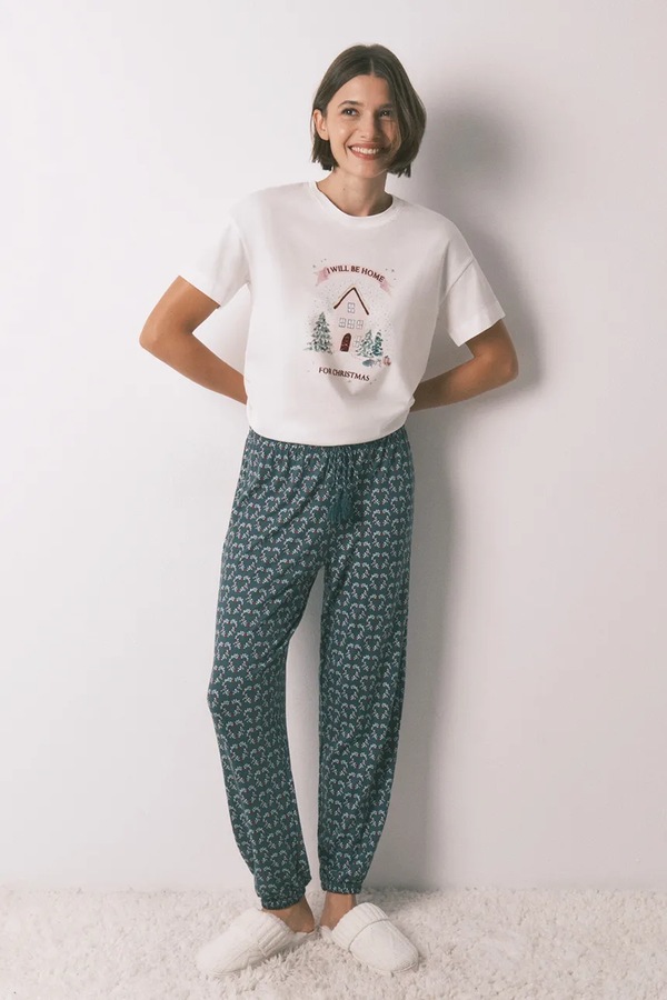 Піжамні штани women'secret колір зелений