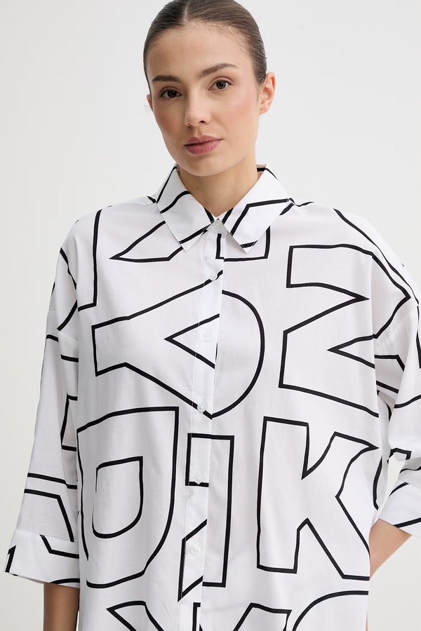 Піжама жіноча віскозна DKNY колір білий фото 4