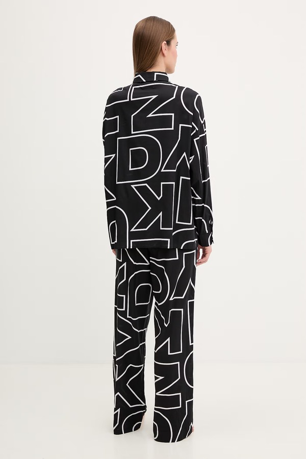 Роздільна піжама жіноча бавовняна DKNY колір чорний