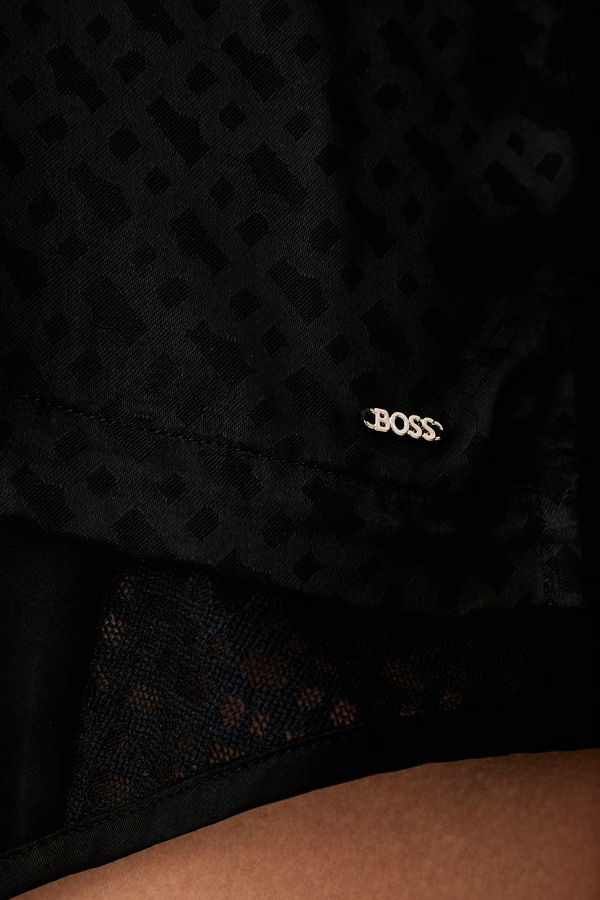 Піжамна сорочка жіноча віскозна BOSS B Monogram_Top колір чорний фото 4