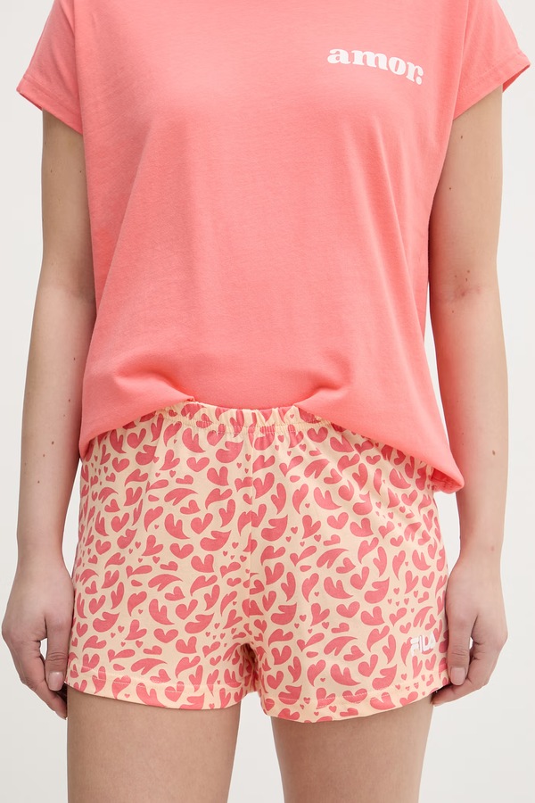 Роздільна піжама жіноча бавовняна Fila колір рожевий фото 4