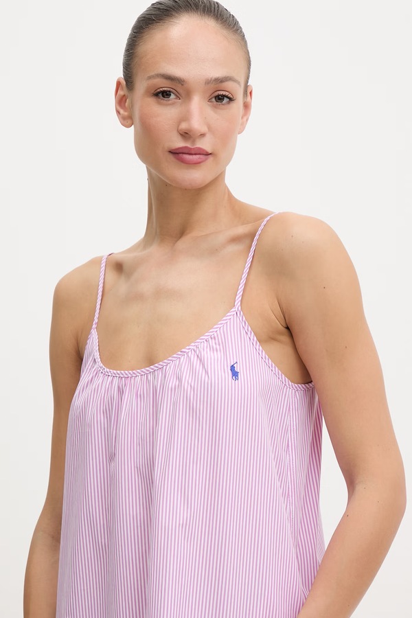 Нічна сорочка жіноча бавовняна Polo Ralph Lauren колір рожевий фото 3