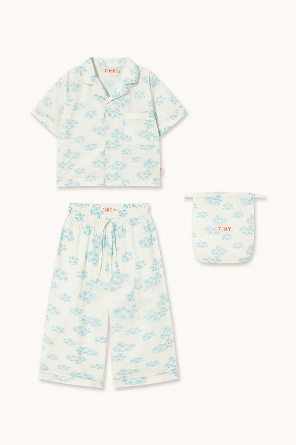 Дитяча бавовняна піжама Tinycottons BLOSSOMS SET колір білий