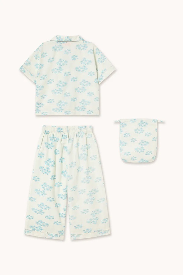 Дитяча бавовняна піжама Tinycottons BLOSSOMS SET колір білий фото 2