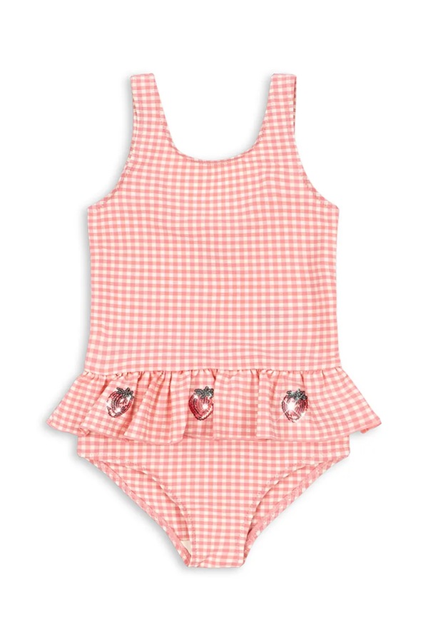 Суцільний дитячий купальник Konges Sløjd ETTA SWIMSUIT колір рожевий
