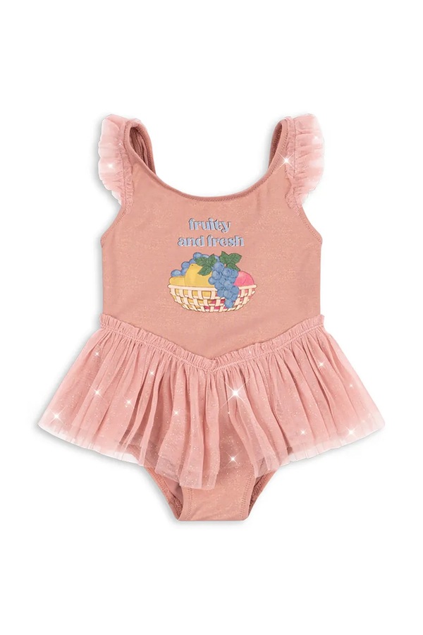 Суцільний дитячий купальник Konges Sløjd AMANDINE SWIMSUIT колір рожевий