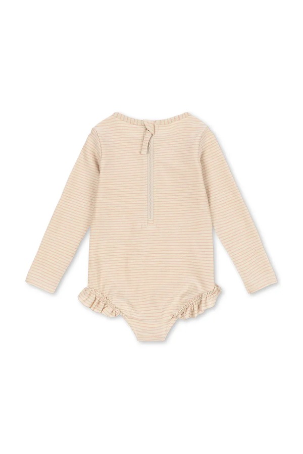 Суцільний дитячий купальник Konges Sløjd JADE LS SWIMSUIT колір бежевий