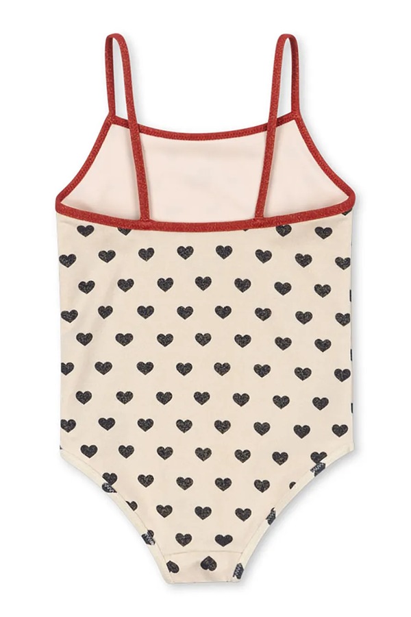 Суцільний дитячий купальник Konges Sløjd MANON GLITTER SWIMSUIT колір бежевий