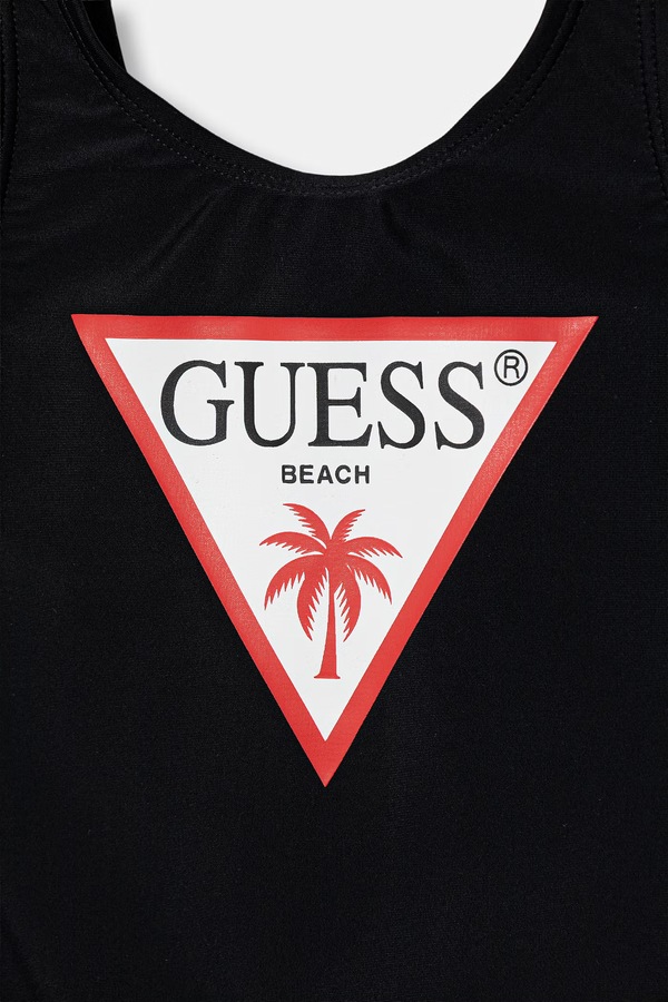 Цільний купальник дитячий Guess колір чорний фото 2
