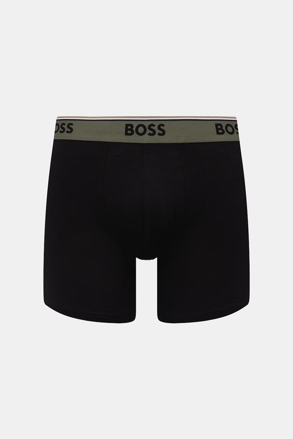 Боксери чоловічі з бавовною BOSS BoxerBr 3P Power Des 3-pack колір чорний фото 4