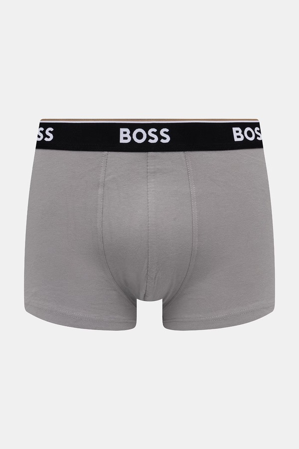 Боксеры мужские хлопковые с эластаном Trunk 3P Power Desig 3 шт. BOSS цвет серый фото 2