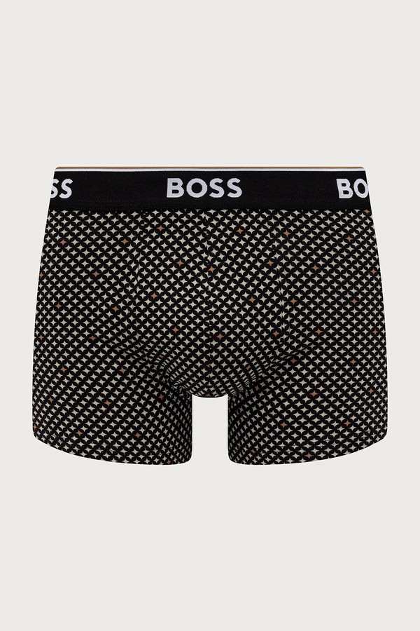 Боксери чоловічі бавовняні з еластаном Trunk 3P Power Desig 3 шт. BOSS колір бежевий