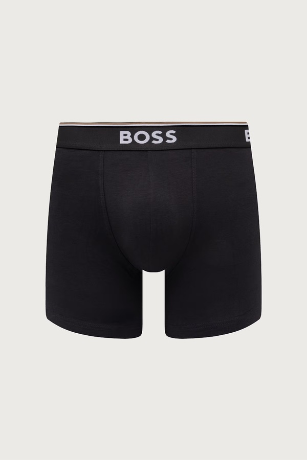 Облягаючі боксери чоловічі з бавовною BoxerBr 3P Power 3 шт. BOSS колір блакитний