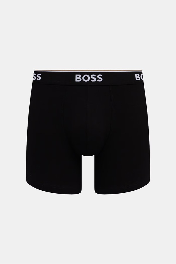Облягаючі боксери чоловічі з бавовною BoxerBr 3P Power 3 шт. BOSS колір чорний фото 4