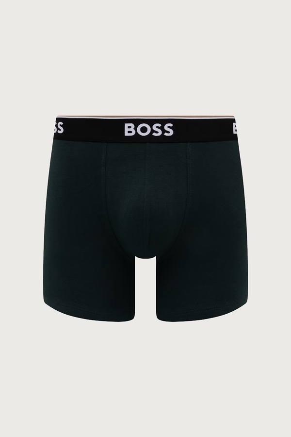 Облягаючі боксери чоловічі з бавовною BoxerBr 3P Power 3 шт. BOSS колір чорний фото 4