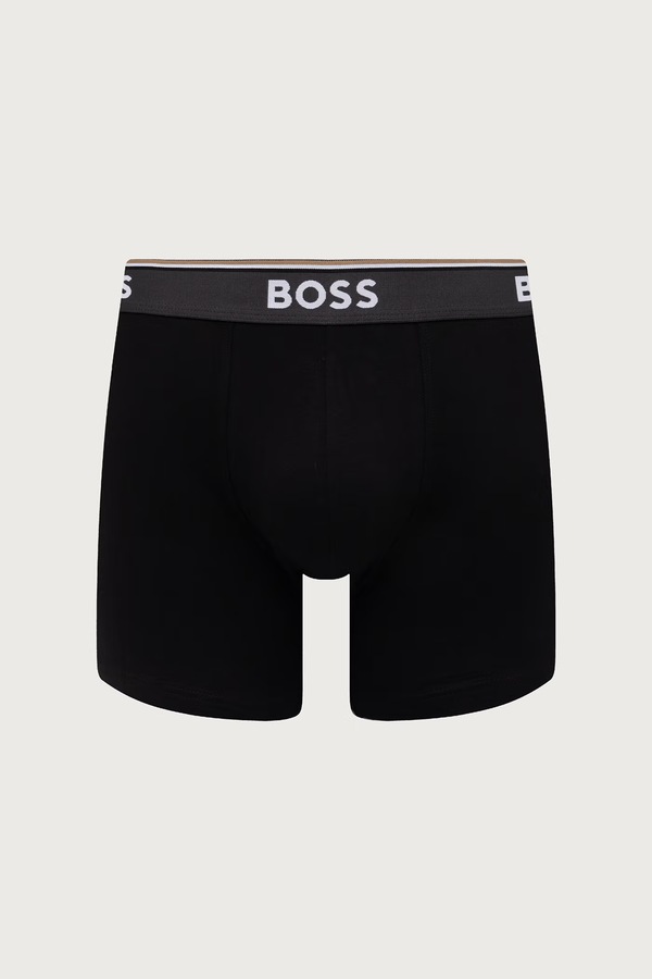 Облягаючі боксери чоловічі з бавовною BoxerBr 3P Power 3 шт. BOSS колір чорний фото 4