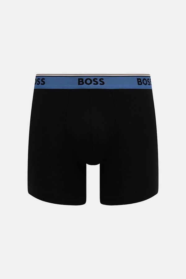 Облегающие боксеры мужские с хлопком BoxerBr 3P Power 3 шт. BOSS цвет черный