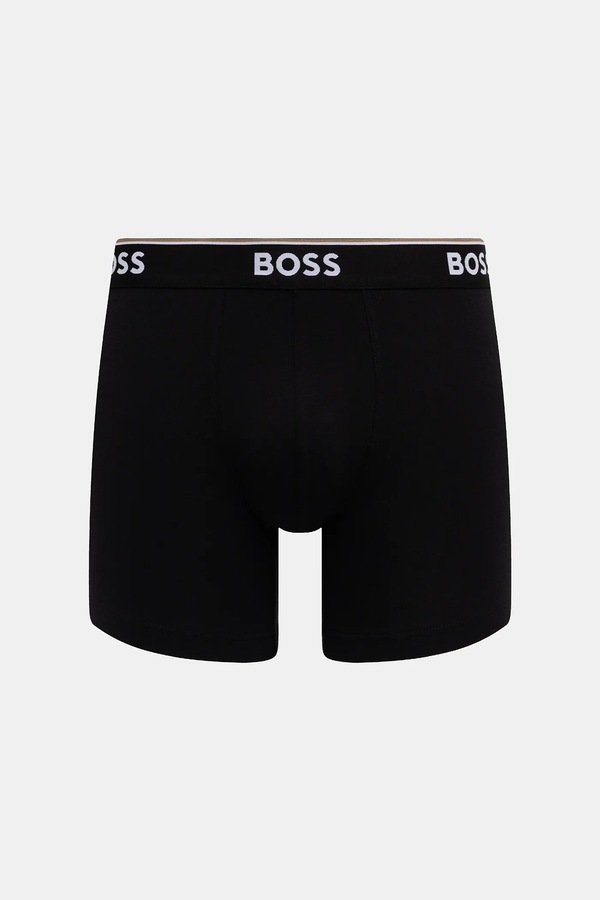 Облягаючі боксери чоловічі з бавовною BoxerBr 3P Power 3 шт. BOSS колір чорний фото 4
