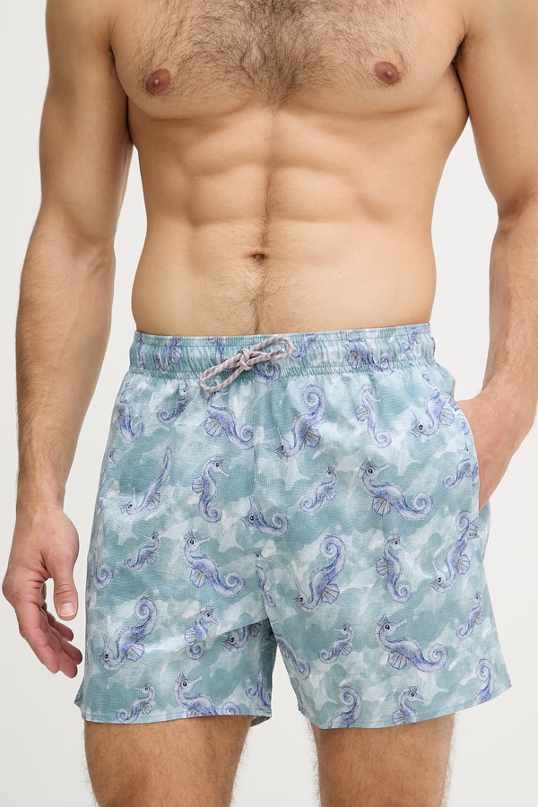 Шорти для купання чоловічі Emporio Armani Underwear колір бірюзовий