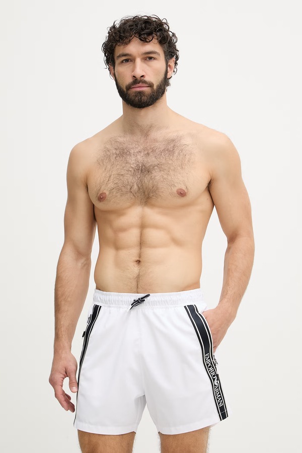 Шорты для купания мужские Emporio Armani Underwear цвет белый