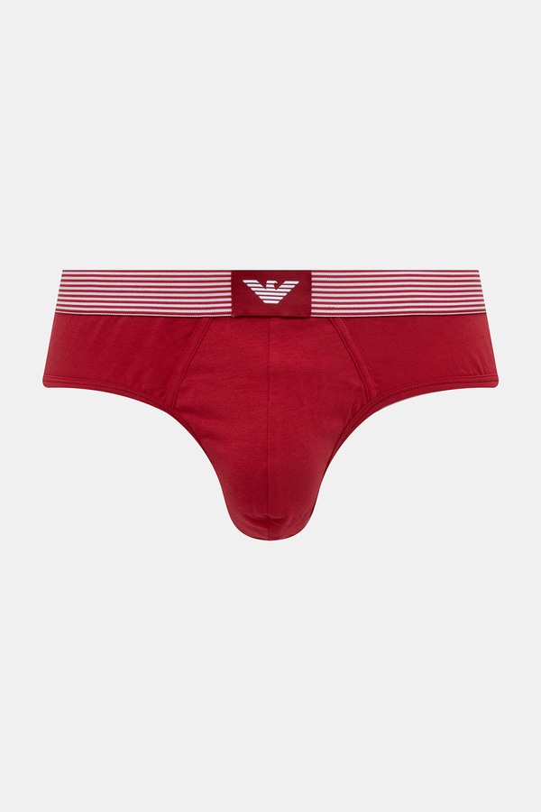 Сліпи чоловічі бавовняні з еластаном 2 шт. Emporio Armani Underwear колір червоний