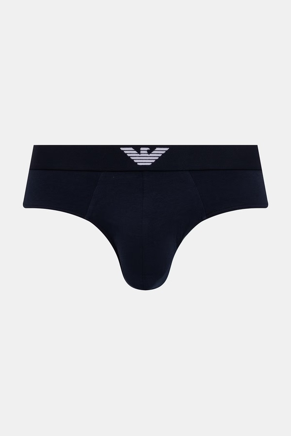 Сліпи чоловічі бавовняні з еластаном 2 шт. Emporio Armani Underwear колір темно-синій