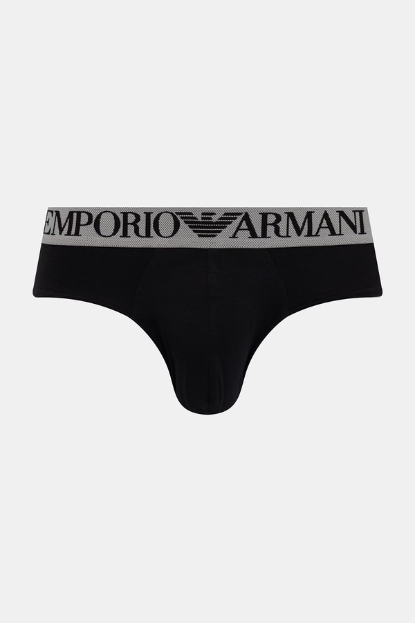 Слипы мужские хлопковые с эластаном 2 шт. Emporio Armani Underwear цвет черный