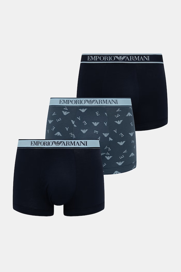 Облягаючі чоловічі боксери 3 шт. Emporio Armani Underwear колір темно-синій