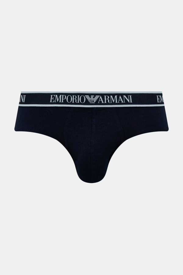 Сліпи чоловічі з бавовною 3 шт. Emporio Armani Underwear колір темно-синій