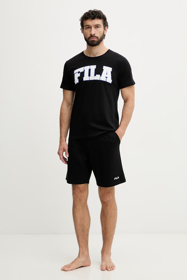 Роздільна піжама чоловіча бавовняна Fila колір чорний