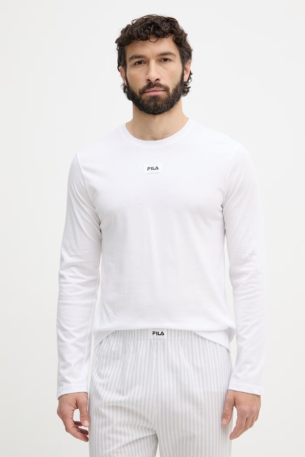 Раздельная пижама мужская хлопковая Fila цвет белый
