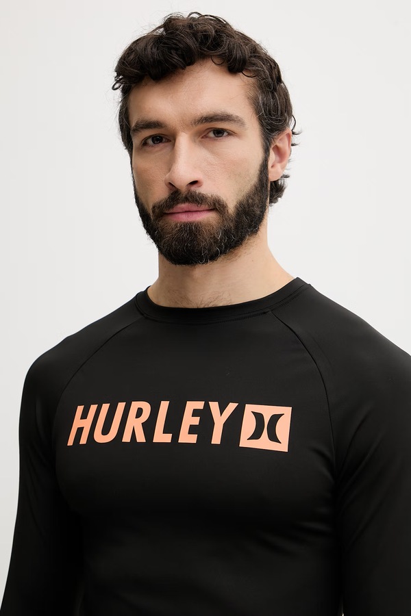 Лонгслів для плавання чоловічий Hurley колір чорний фото 4