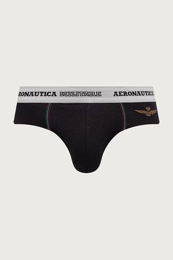 Слипы мужские хлопковые с эластаном 2 шт. Aeronautica Militare цвет черный